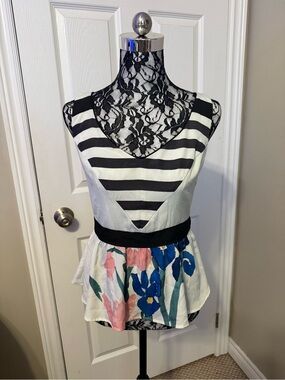 Corey Lynn Calter Floral Peplum Sleeveless Too